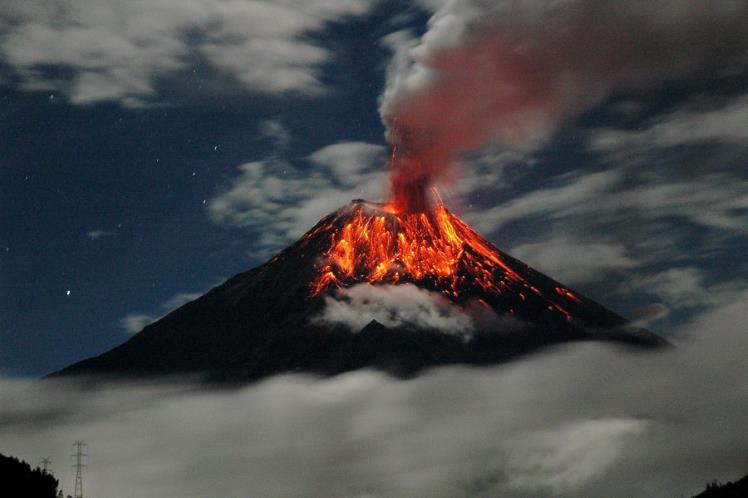 Volcan Tungurahua en Eruption